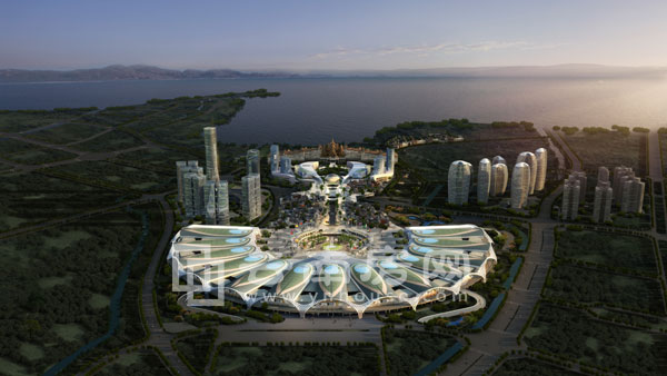 昆明滇池國際會展中心全景鳥瞰圖 昆明滇池國際會展中心全景鳥瞰圖