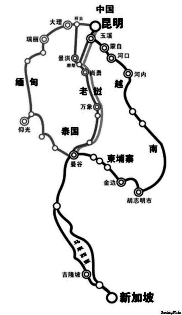 泛亞鐵路和中泰鐵路路線 泛亞鐵路和中泰鐵路路線