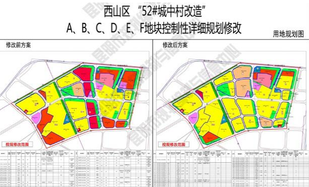 西山區(qū)52號(hào)片區(qū)規(guī)劃調(diào)整前后對(duì)比 西山區(qū)52號(hào)片區(qū)規(guī)劃調(diào)整前后對(duì)比