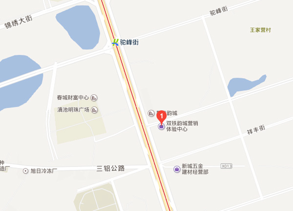 雙鐵韻城距離一號線駝峰街站大致位置 雙鐵韻城距離一號線駝峰街站大致位置