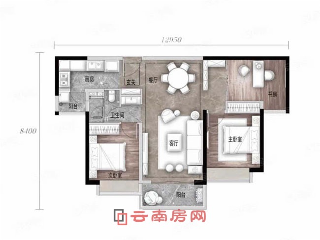 隆盛府建面約105平米戶型圖 隆盛府建面約105平米戶型圖