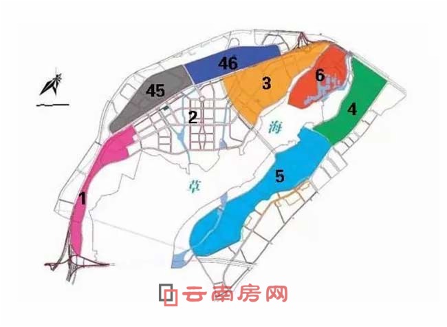 草海規劃范圍及分區 草海規劃范圍及分區