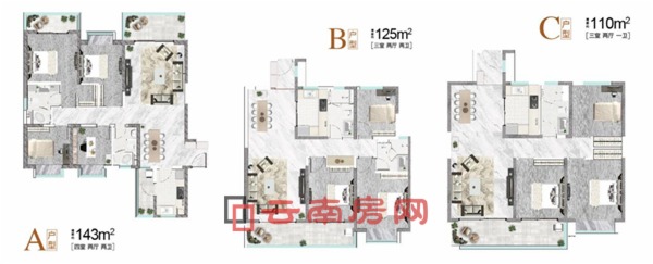 復地云極主打的三個戶型:典型的改善型住宅設計 復地云極主打的三個戶型:典型的改善型住宅設計
