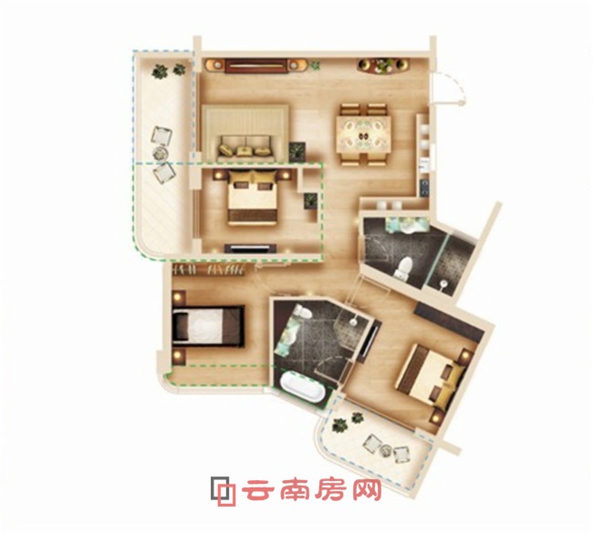 云南寒武紀小鎮歡樂大世界小高層產品D戶型圖 云南寒武紀小鎮歡樂大世界小高層產品D戶型圖