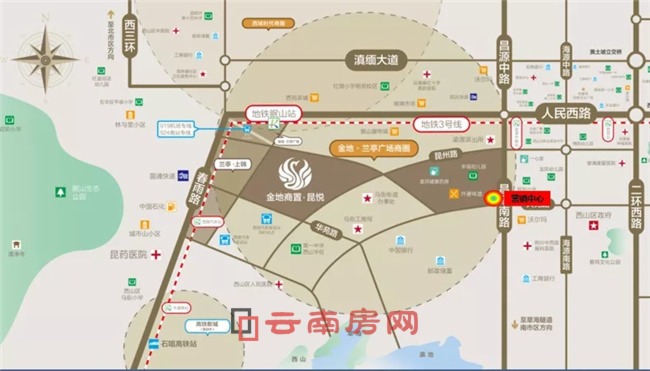 金地商置昆悅項目區位示意圖 金地商置昆悅項目區位示意圖