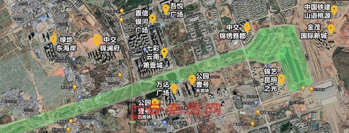 中央公園周圍項目扎堆,是呈貢樓市開發的重點區域(衛星圖) 中央公園周圍項目扎堆,是呈貢樓市開發的重點區域(衛星圖)