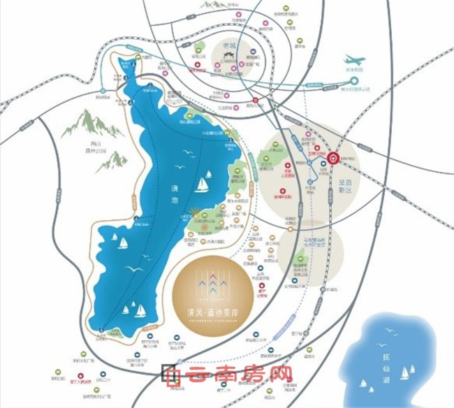 清鳳滇池美岸區(qū)位示意圖 清鳳滇池美岸區(qū)位示意圖