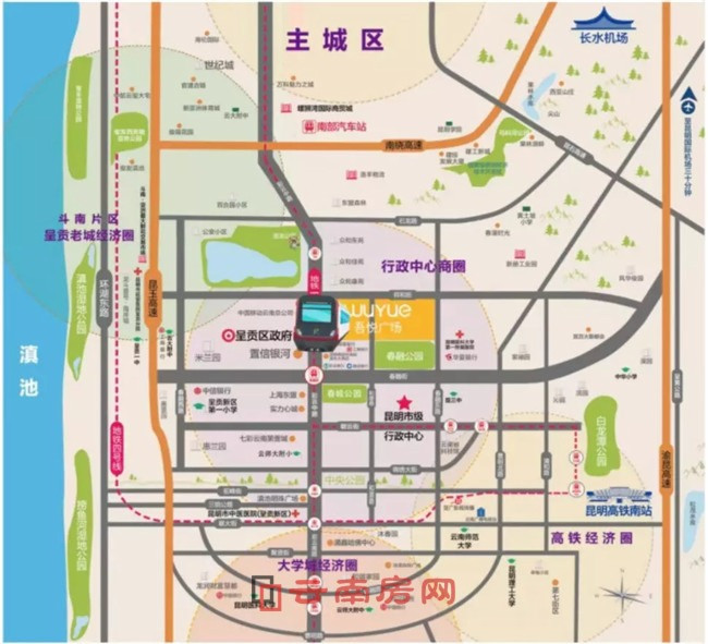 呈貢吾悅廣場項目區位示意圖 呈貢吾悅廣場項目區位示意圖