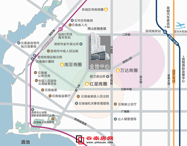 昆明金地中心區位圖 昆明金地中心區位圖