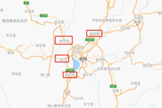 富民縣位于昆明西北方向,安寧和嵩明之間 富民縣位于昆明西北方向,安寧和嵩明之間