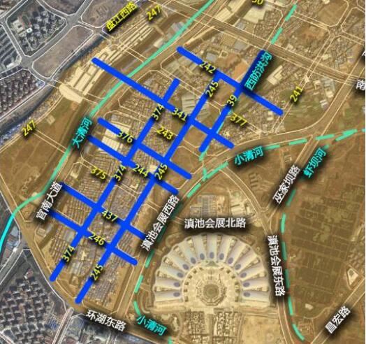 2019年公布的官渡4號路等14條道路分布情況(部分) 2019年公布的官渡4號路等14條道路分布情況(部分)