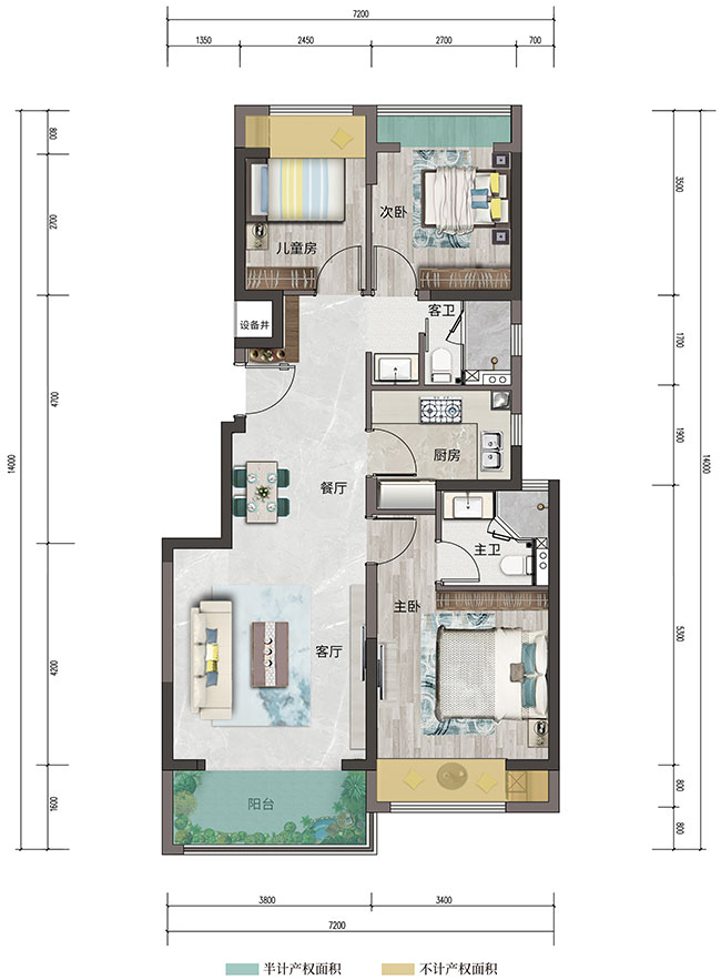 義承·金川府89㎡戶型圖 義承·金川府89㎡戶型圖