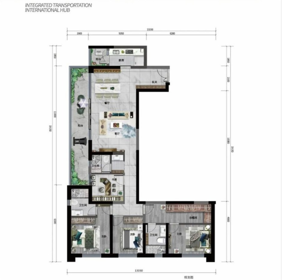 建筑面積約189平方米的戶型 建筑面積約189平方米的戶型