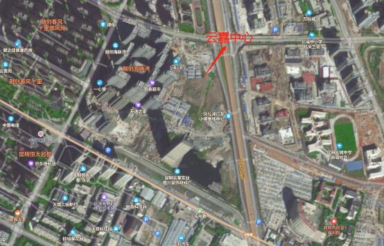 融創(chuàng)·春風(fēng)十里云嘉中心項目位置示意,西側(cè)是融創(chuàng)海豚灣 融創(chuàng)·春風(fēng)十里云嘉中心項目位置示意,西側(cè)是融創(chuàng)海豚灣