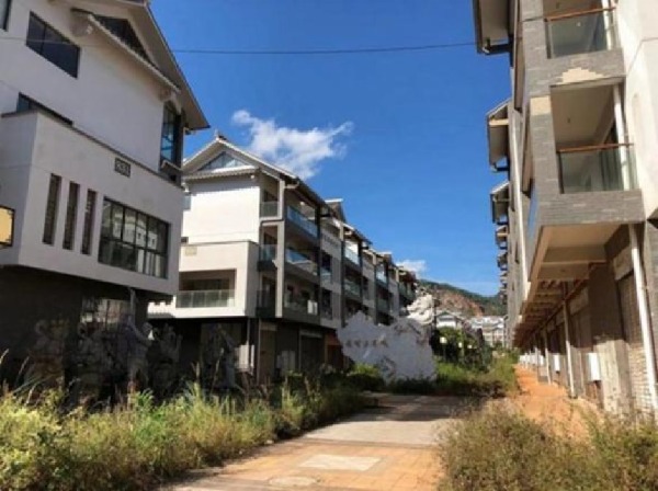 不在主干道的商鋪門前已雜草叢生