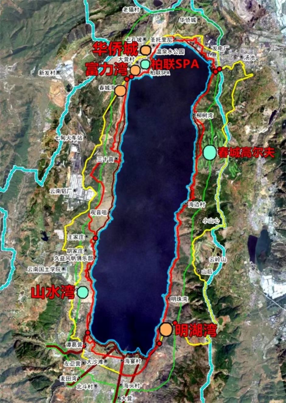 陽宗海“兩線”劃定范圍與環(huán)湖項(xiàng)目分布 陽宗海“兩線”劃定范圍與環(huán)湖項(xiàng)目分布