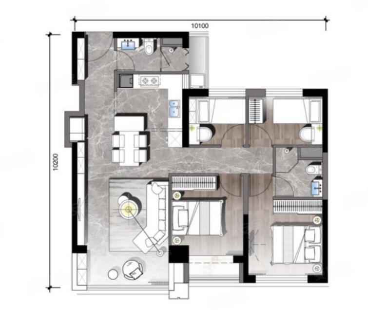 山海灣·金瀾錦翠102平米戶型 山海灣·金瀾錦翠102平米戶型