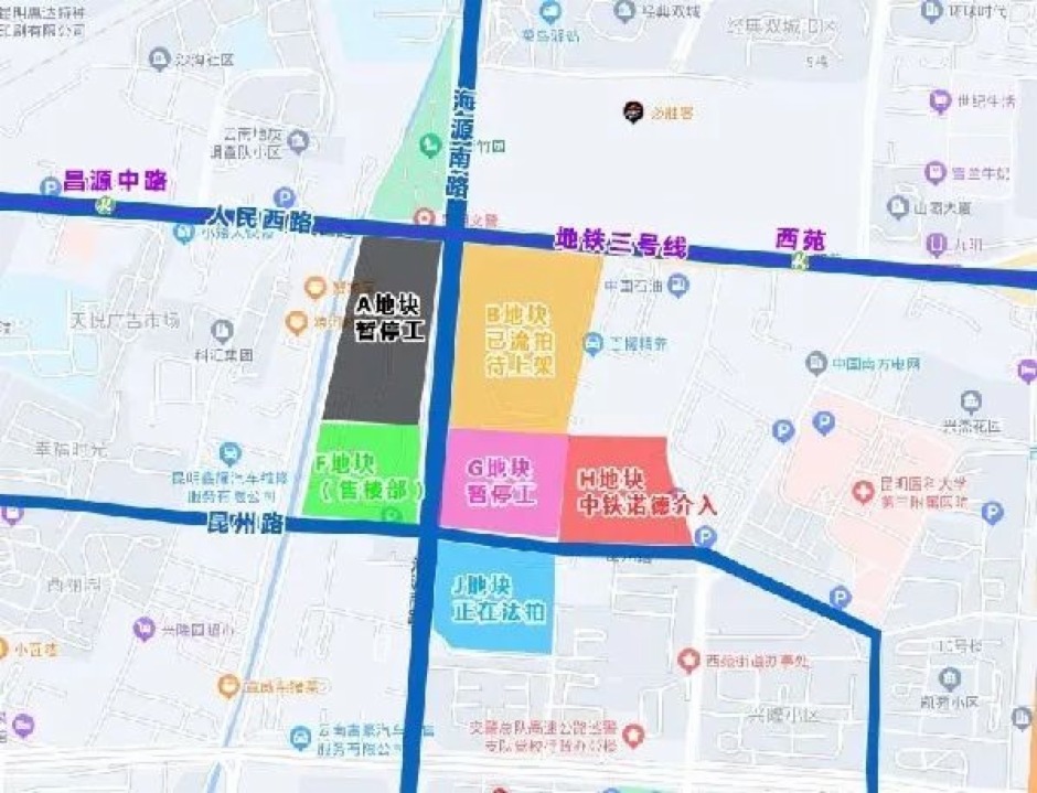 佳兆業城市廣場各地塊示意圖 佳兆業城市廣場各地塊示意圖