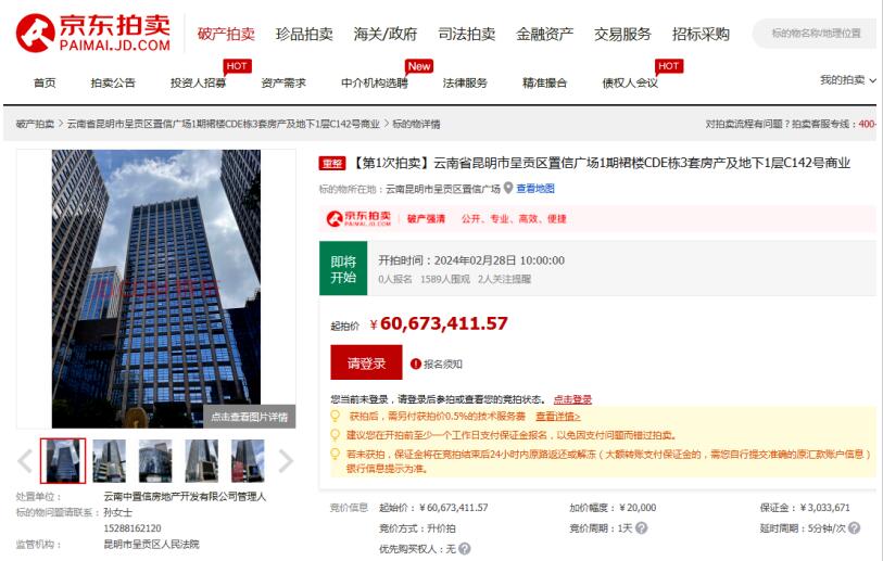 置信廣場4.5萬平米物業將在2月28日拍賣 置信廣場4.5萬平米物業將在2月28日拍賣