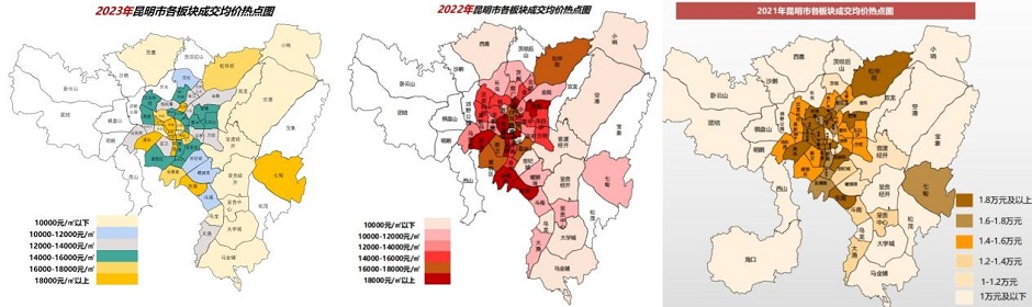 主城各版塊過去3年房價變化(圖自克而瑞) 主城各版塊過去3年房價變化(圖自克而瑞)