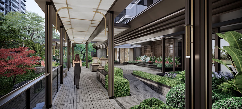 丹霞翠嶼的風雨連廊(效果圖) 丹霞翠嶼的風雨連廊(效果圖)