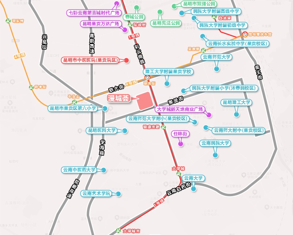 漫城薈區位資源示意 漫城薈區位資源示意