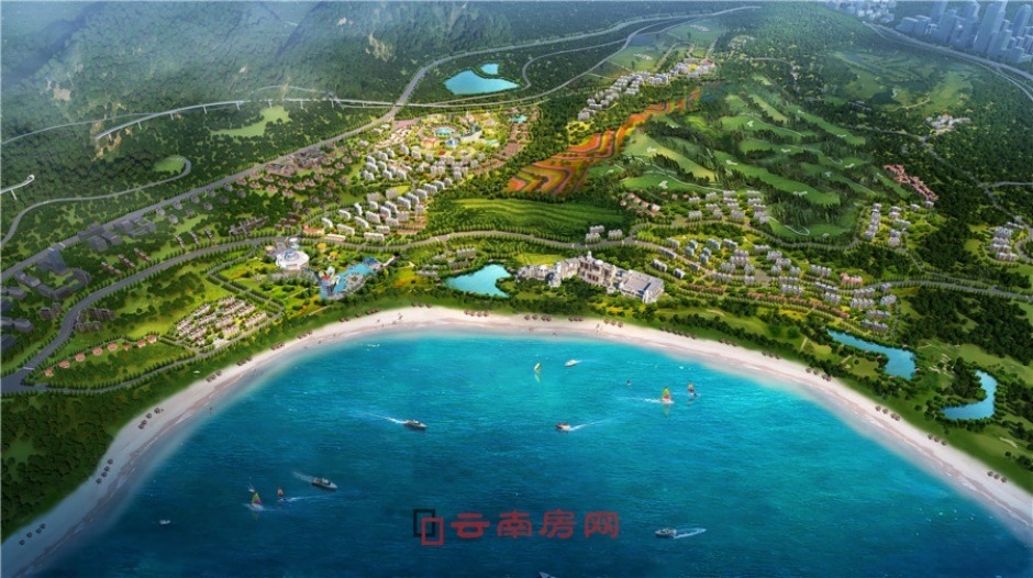 陽宗海北岸的云南華僑城規劃效果圖(后更名恒大陽宗海華僑城) 陽宗海北岸的云南華僑城規劃效果圖(后更名恒大陽宗海華僑城)