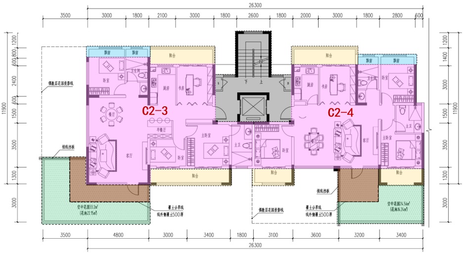 聯大書山奇數層戶型布局 聯大書山奇數層戶型布局