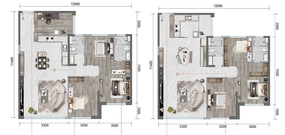 金川翠嶼112平米的兩個戶型 金川翠嶼112平米的兩個戶型