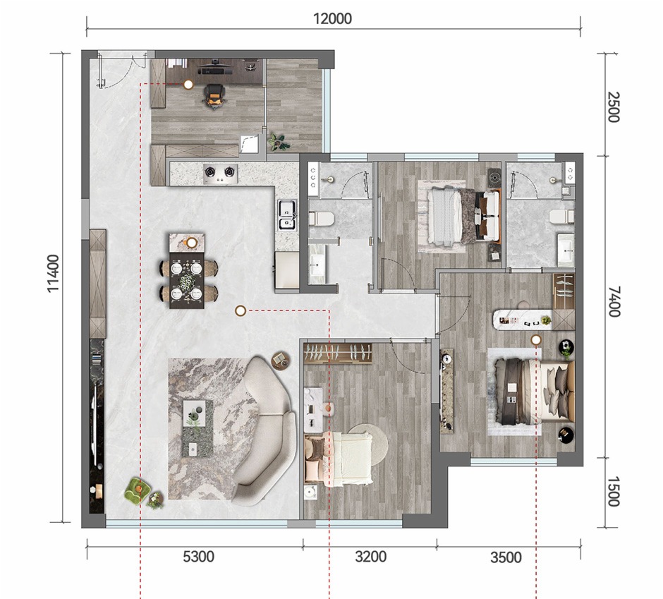 金川翠嶼112平米4房戶型 金川翠嶼112平米4房戶型