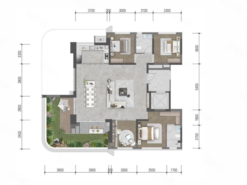 邦泰春華序127平米戶型圖 邦泰春華序127平米戶型圖