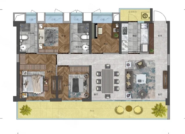 建投·春城華府四房戶型長寬比很高,贈送面積也多 建投·春城華府四房戶型長寬比很高,贈送面積也多